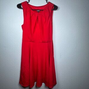 Express Red Fit and Flare Mini Dress